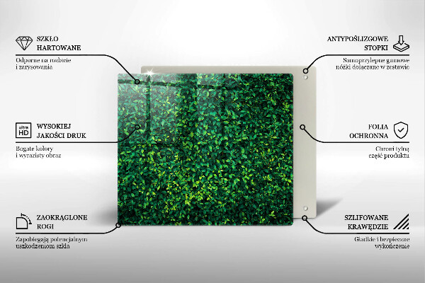 Üveg vágódeszka Növény kis levelekkel