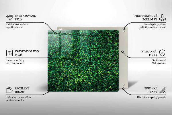 Üveg vágódeszka Növény kis levelekkel