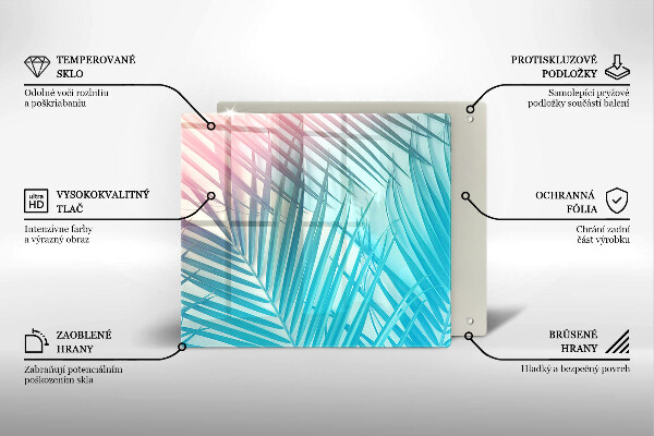 Üveg vágódeszka Pasztell levelek