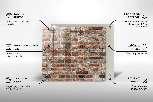 Üveg vágódeszka Régi téglafal