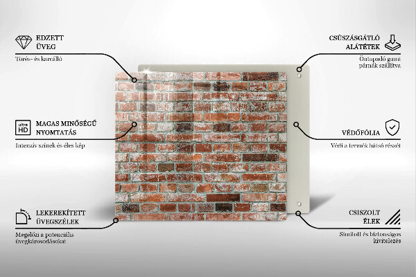 Üveg vágódeszka Régi téglafal
