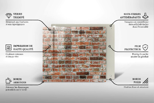Üveg vágódeszka Régi téglafal