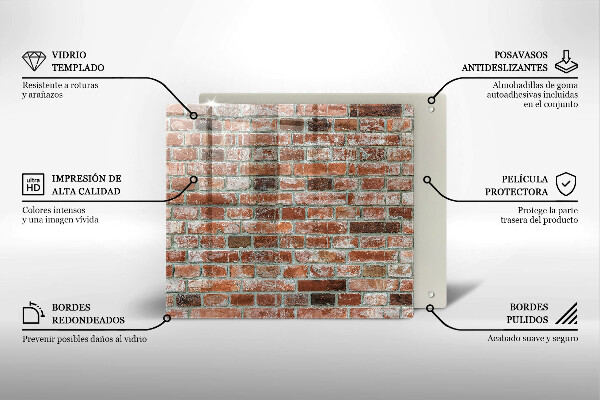 Üveg vágódeszka Régi téglafal