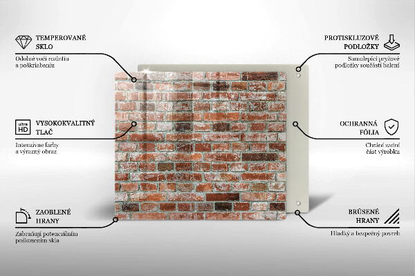 Üveg vágódeszka Régi téglafal