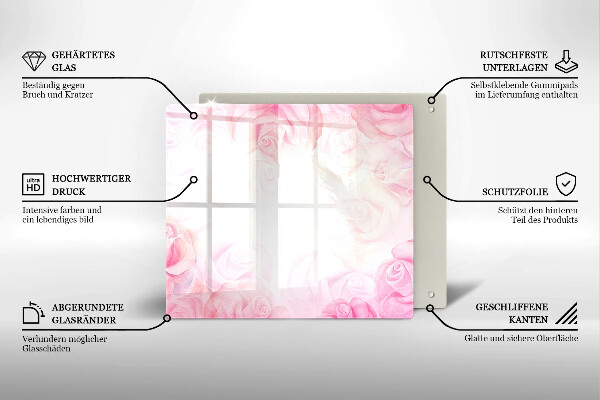 Üveg vágódeszka Finom rózsák háttér