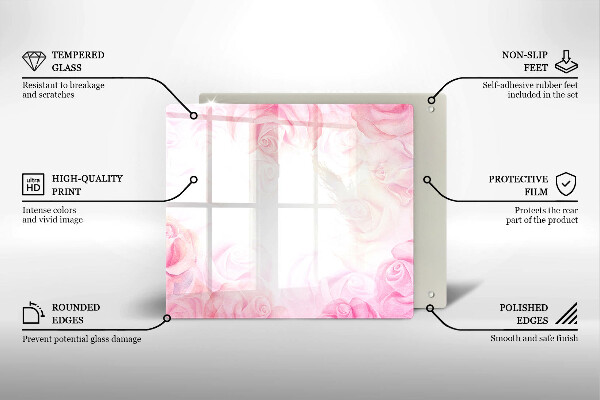 Üveg vágódeszka Finom rózsák háttér