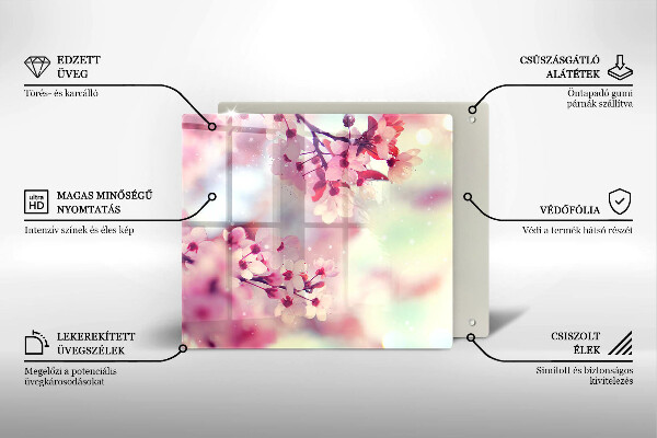 Üveg vágódeszka Természet alma virágok