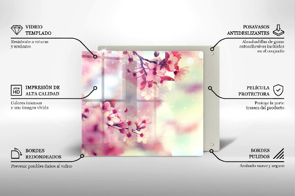 Üveg vágódeszka Természet alma virágok