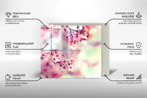 Üveg vágódeszka Természet alma virágok