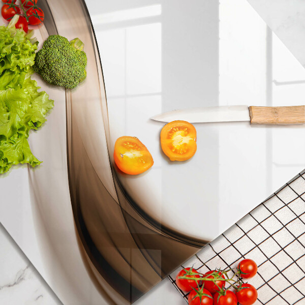 Üveg vágódeszka Absztrakt barna vonalak