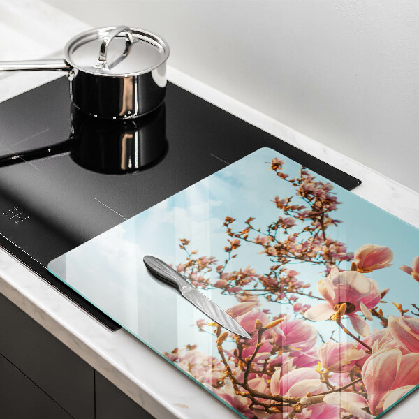 Üveg vágódeszka Rózsaszín virágú fa