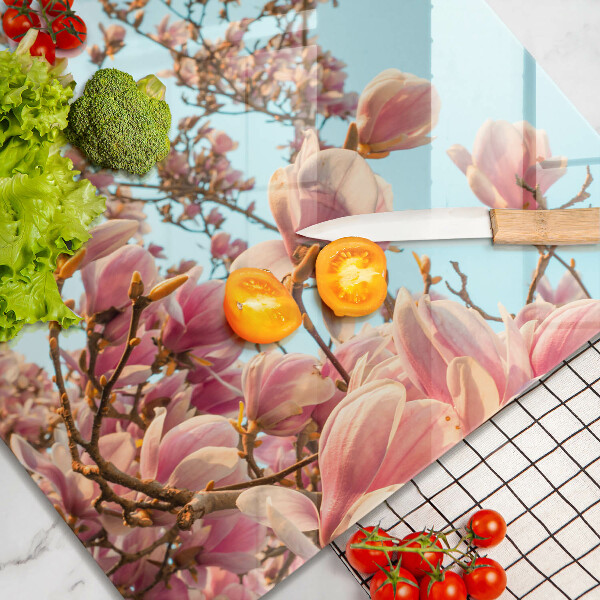 Üveg vágódeszka Rózsaszín virágú fa