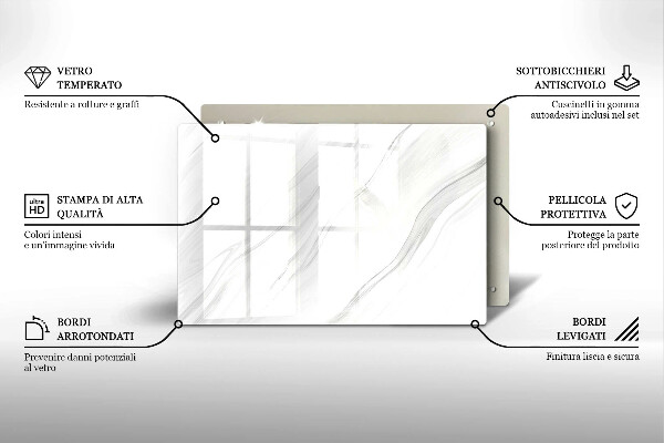 Üveg vágódeszka Finom márvány