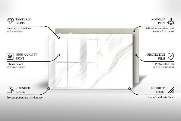 Üveg vágódeszka Finom márvány