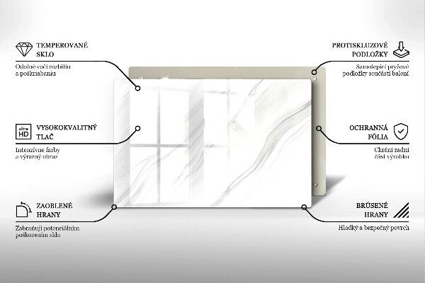 Üveg vágódeszka Finom márvány