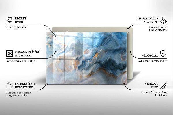 Üveg vágódeszka Márvány textúra