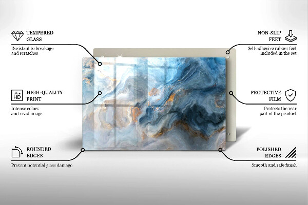 Üveg vágódeszka Márvány textúra