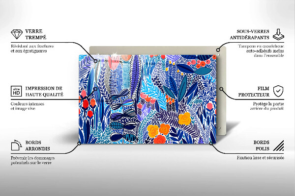 Üveg vágódeszka Festett rét