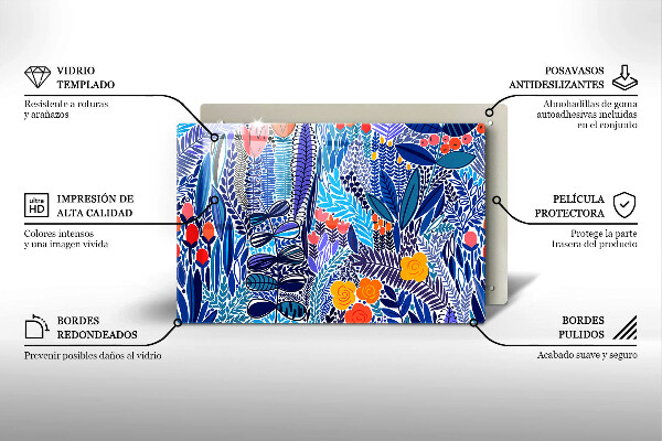 Üveg vágódeszka Festett rét