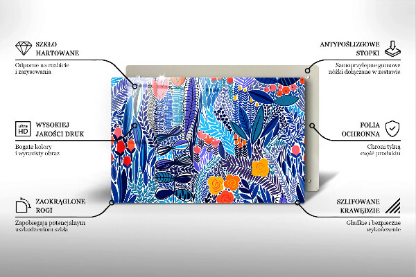 Üveg vágódeszka Festett rét