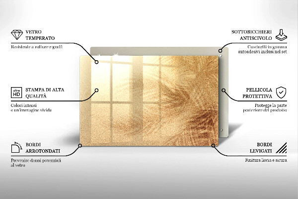 Üveg vágódeszka Tengerparti homokos nyaralás