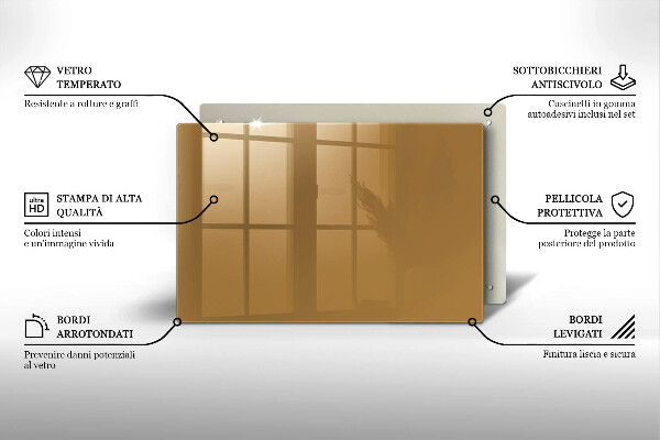 Üveg vágódeszka Bézs színű