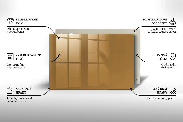 Üveg vágódeszka Bézs színű