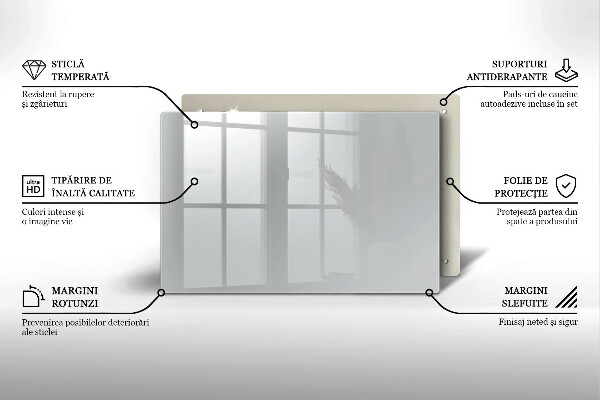 Üveg vágódeszka Szürke színű