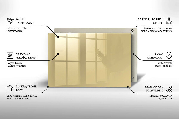 Üveg vágódeszka Bézs színű