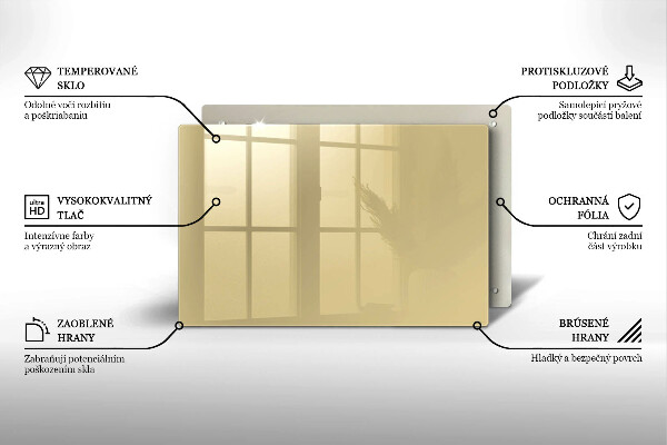 Üveg vágódeszka Bézs színű