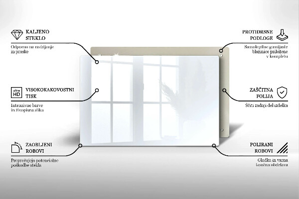 Üveg vágódeszka fehér szín