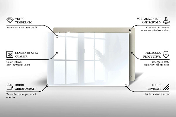 Üveg vágódeszka fehér szín