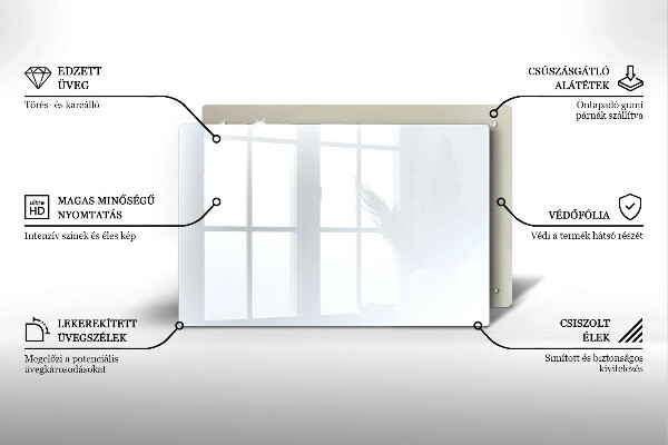 Üveg vágódeszka fehér szín