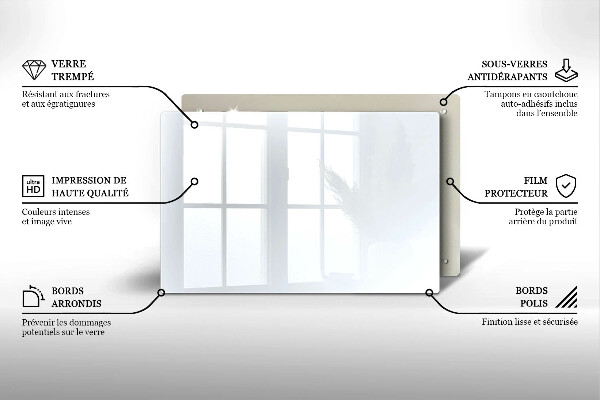 Üveg vágódeszka fehér szín