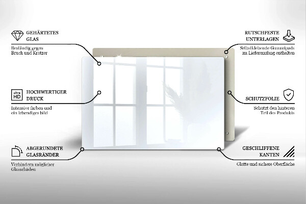 Üveg vágódeszka fehér szín