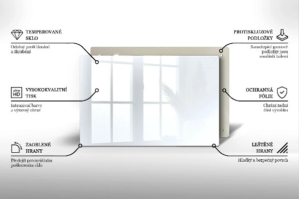 Üveg vágódeszka fehér szín