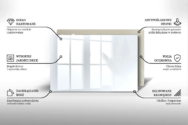 Üveg vágódeszka fehér szín