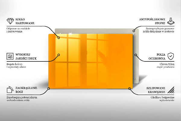 Üveg vágódeszka Sötét sárga színű
