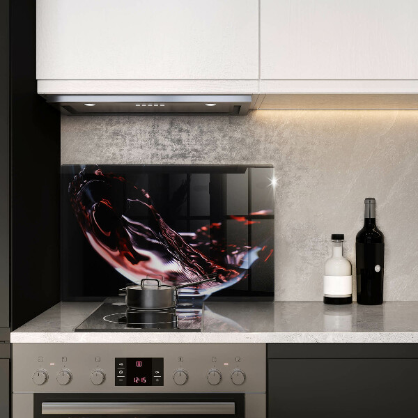 Üveg vágódeszka Egy pohár vörösbor