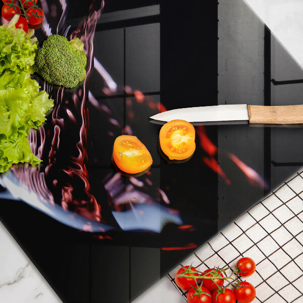 Üveg vágódeszka Egy pohár vörösbor