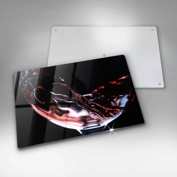 Üveg vágódeszka Egy pohár vörösbor