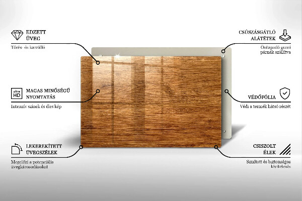 Üveg vágódeszka Fa tábla textúra