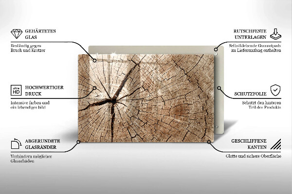 Üveg vágódeszka Egy fa keresztmetszete