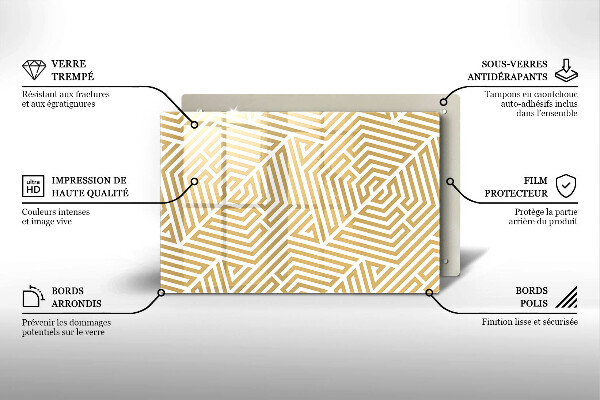 Üveg vágódeszka Geometriai vonalak