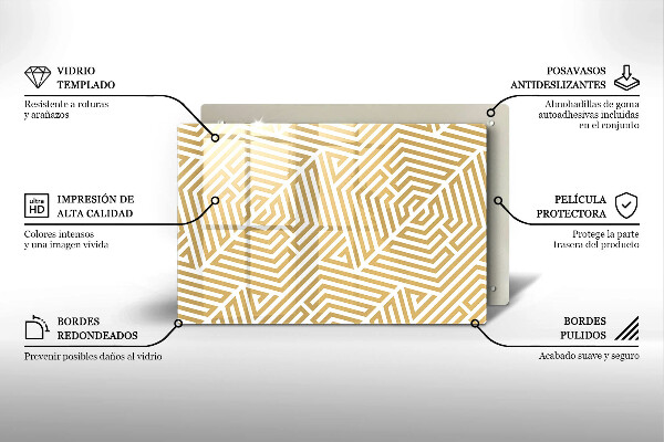 Üveg vágódeszka Geometriai vonalak