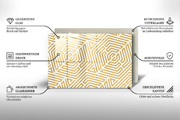 Üveg vágódeszka Geometriai vonalak
