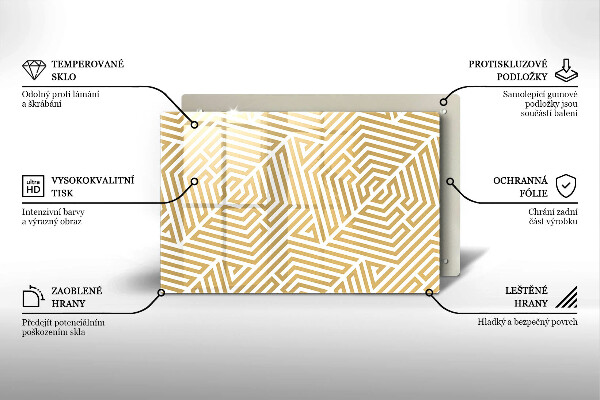Üveg vágódeszka Geometriai vonalak