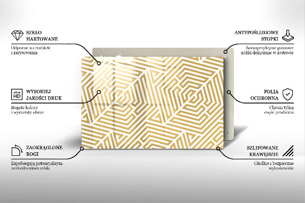 Üveg vágódeszka Geometriai vonalak