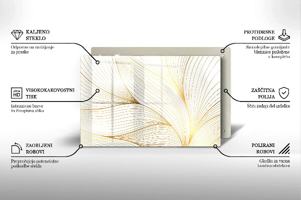 Üveg vágódeszka Modern vonalak minta