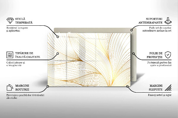 Üveg vágódeszka Modern vonalak minta